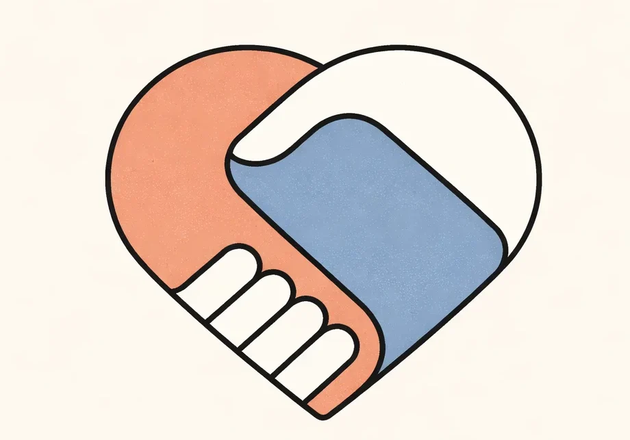 Handshake illustration symbolising trust, collaboration, and partnership.