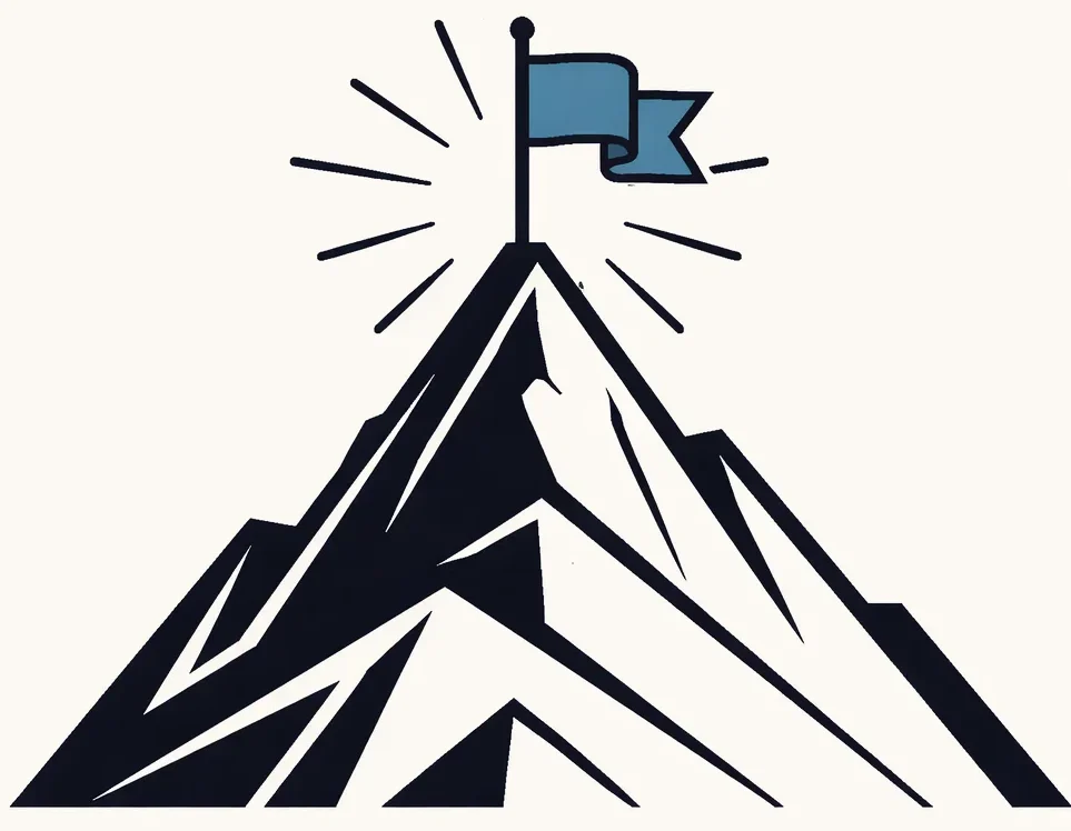 Mountain peak illustration representing milestones, growth, and achievement.