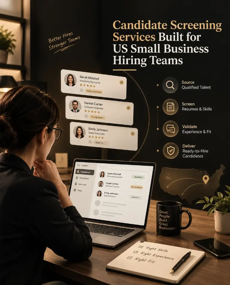 Candidate screening services for US small business hiring teams