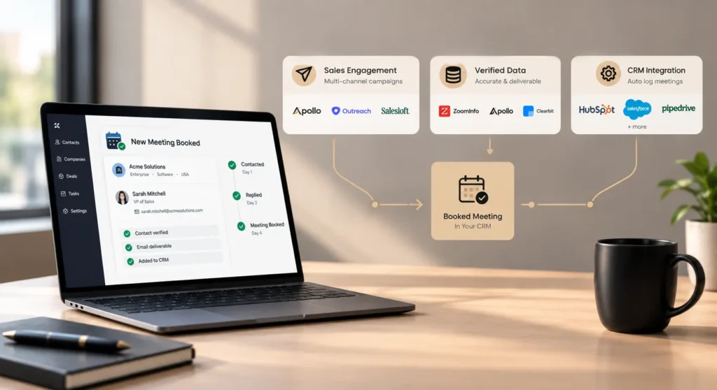 B2B appointment setting tools: sales engagement, verified data, CRM integration