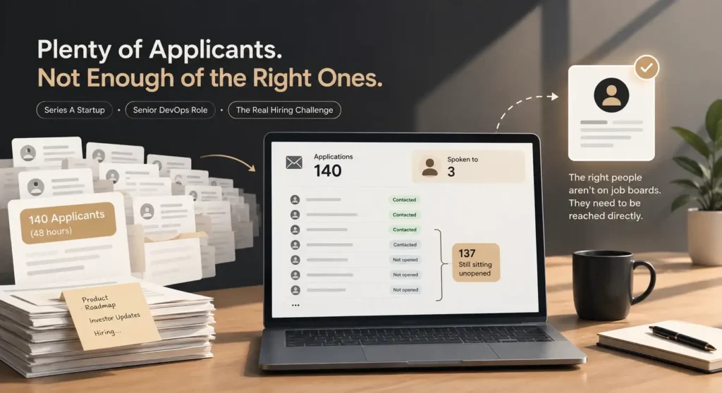 140 applicants, only 3 screened: the candidate sourcing problem startups face
