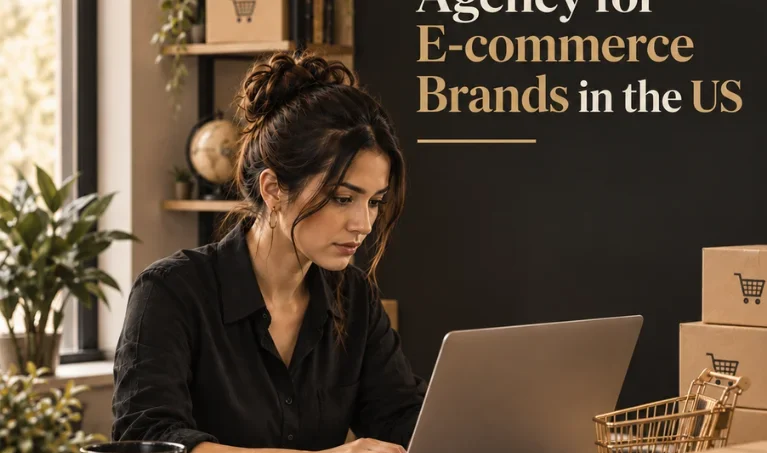 PPC management agency for e-commerce brands in the US - woman working on laptop